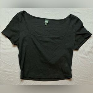 Wild Fable Black Fitted Crop T-Shirt